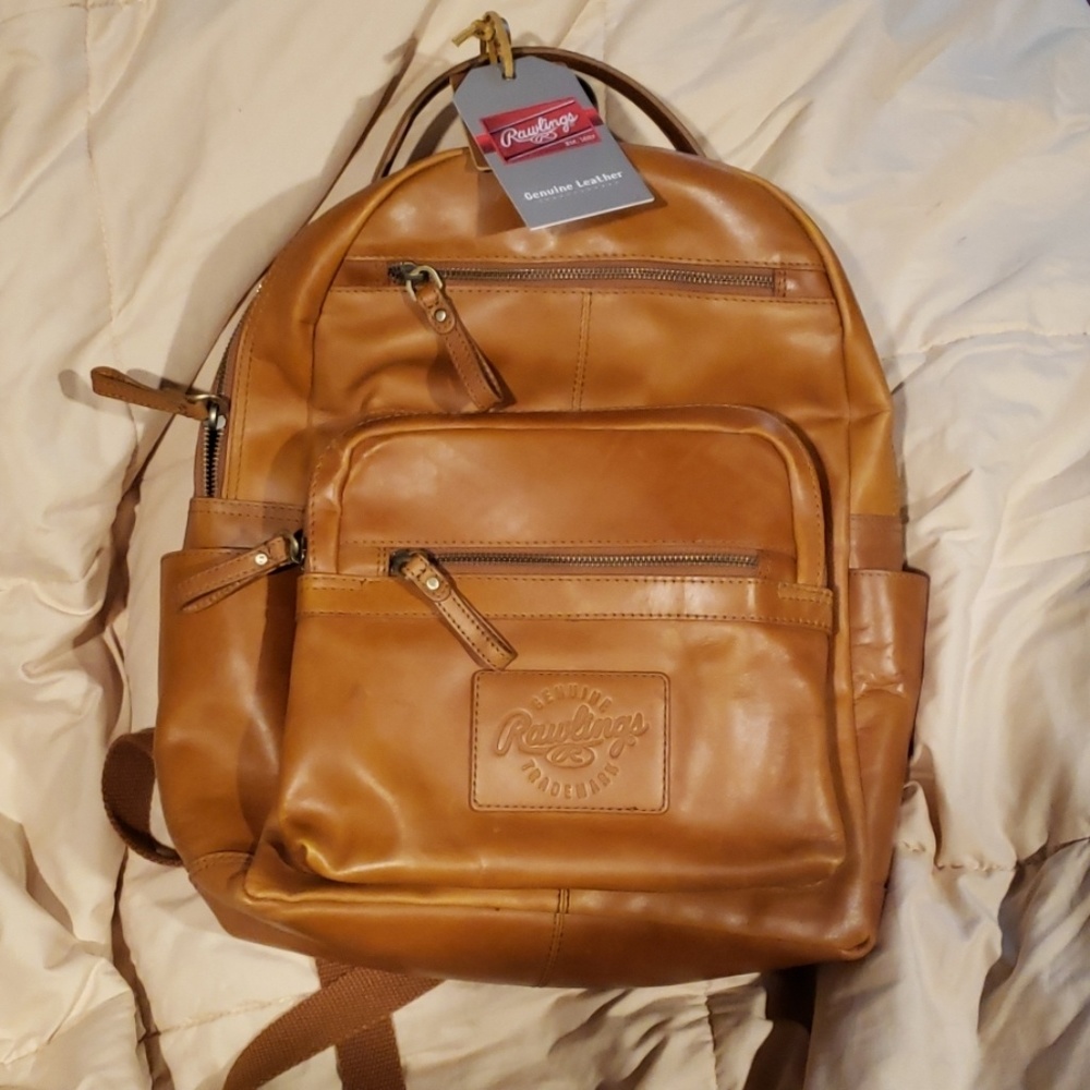 NWT Leather Rawlings Backpack